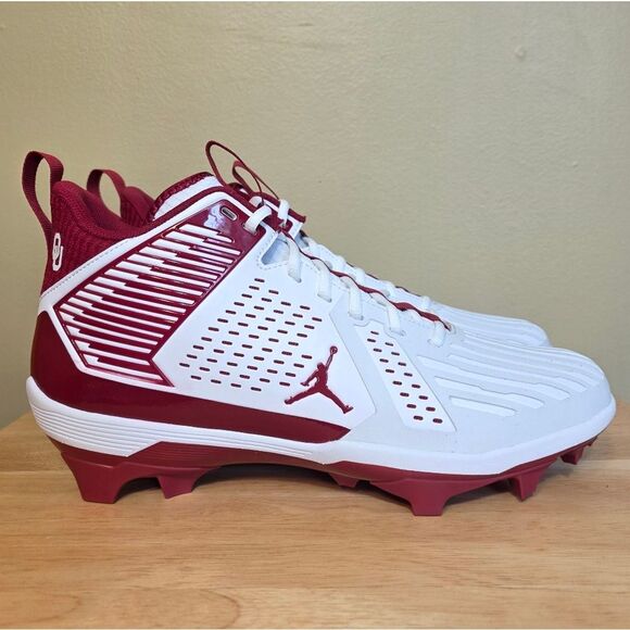 Nike Air Jordan Force Savage Pro 3 PE Oklahoma Sooners Football Cleats Mens 12.5 - Picture 1 of 7
